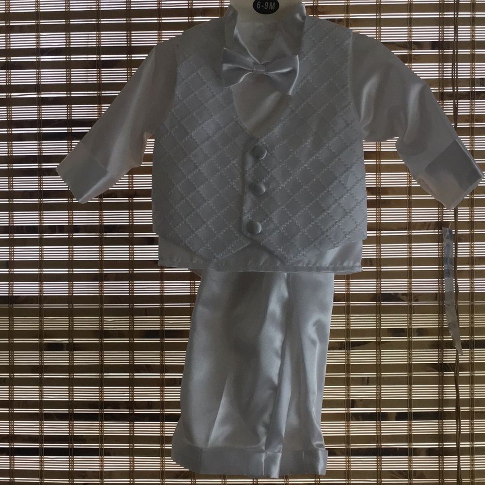 Boys Baptism, Christening, Wedding Suit, Hat,Vest
